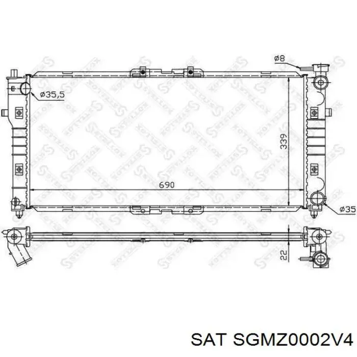 SGMZ0002V4 SAT Радіатор охолодження двигуна