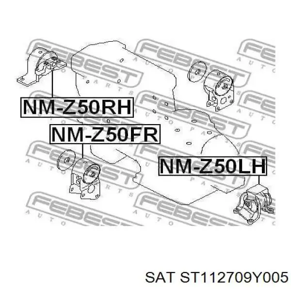 Подушка двигуна передня ST112709Y005 SAT