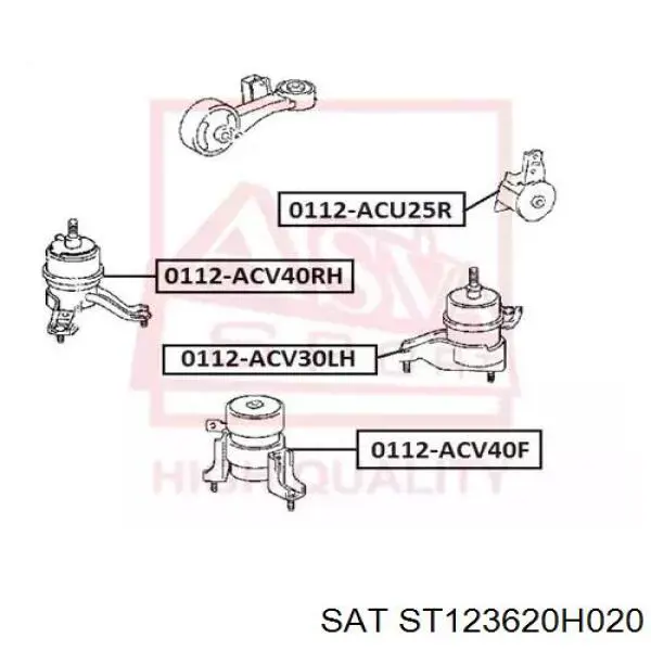 Права подушка двигуна SAT ST123620H020 ціна, від 44.34 USD