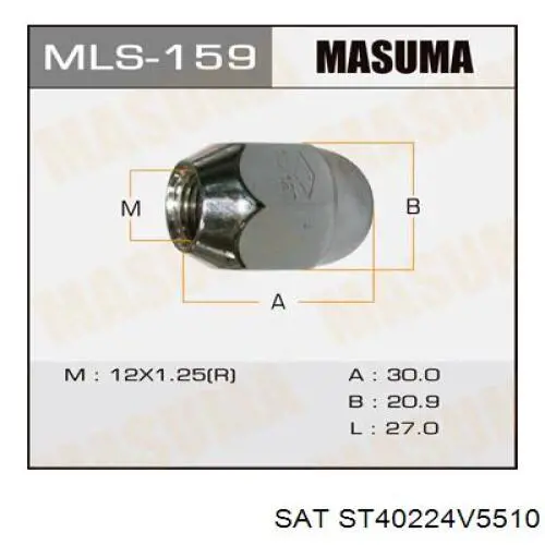 Гайка кріплення колеса SAT ST40224V5510 ціна, від 2.44 USD