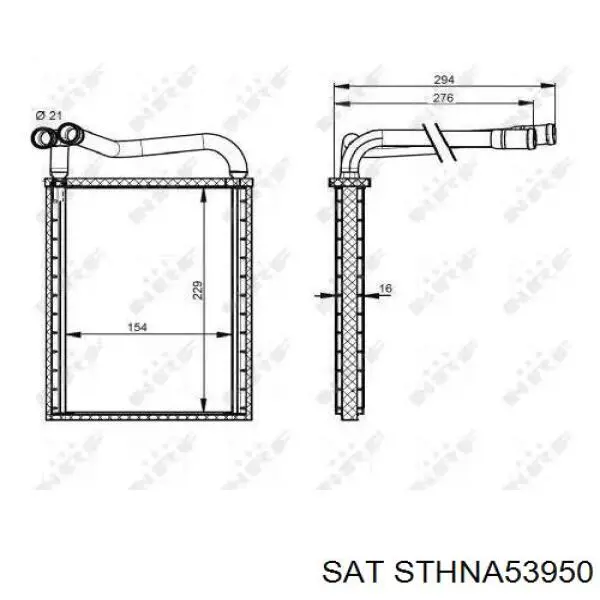 Радіатор пічки (обігрівача) STHNA53950 SAT