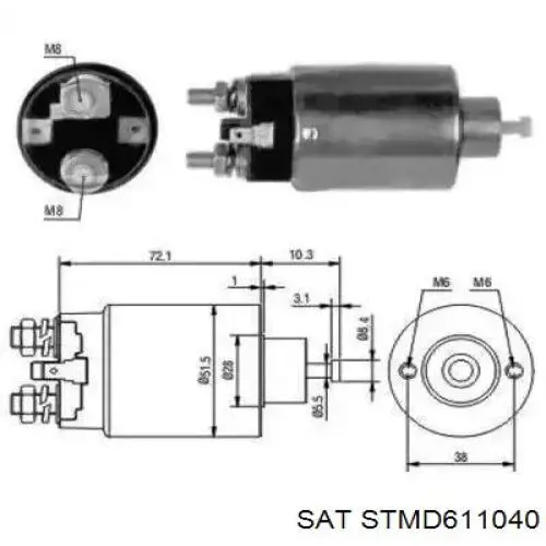 Втягуюче реле стартера MMD618728 Mitsubishi