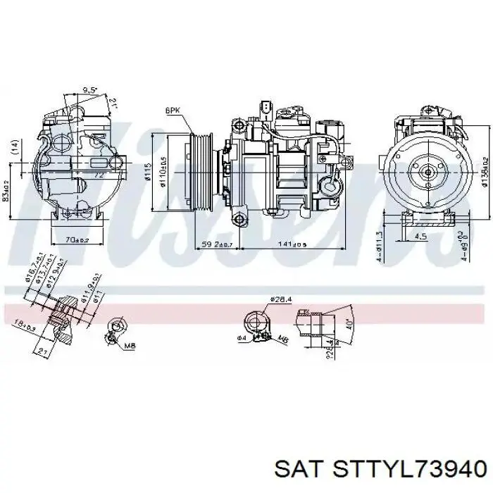 Радіатор кондиціонера STTYL73940 SAT