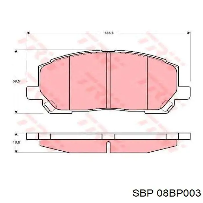 Трещітка гальмівна переднього моста SBP 08BP003 ціна, від 25.61 USD