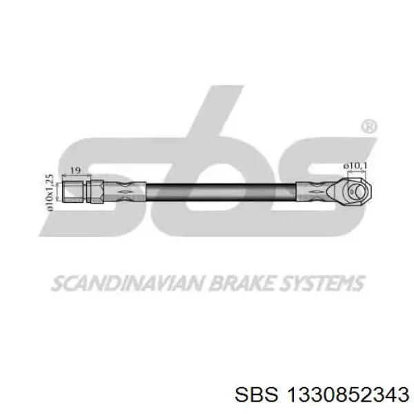 Шланг гальмівний передній 1330852343 SBS