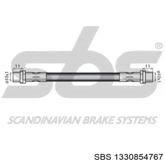 Шланг гальмівний передній SBS 1330854767 ціна, від 5.45 USD