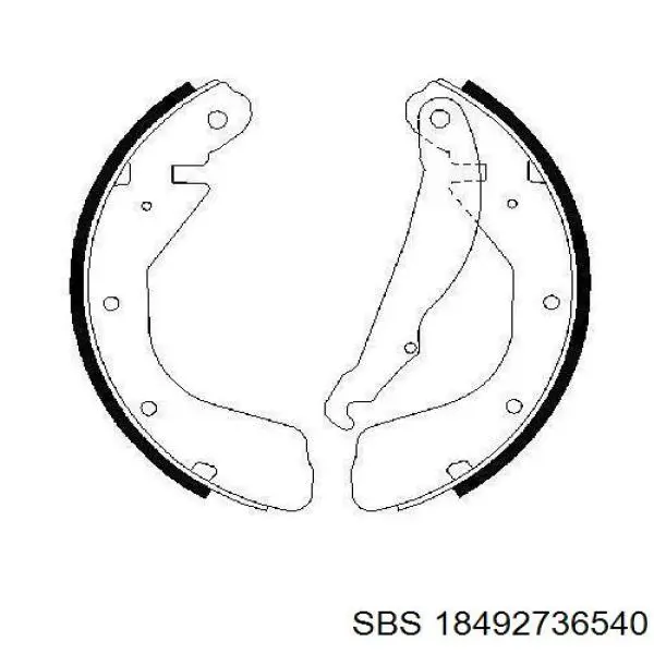 Колодки гальмові задні, барабанні SBS 18492736540 ціна, від 13.36 USD