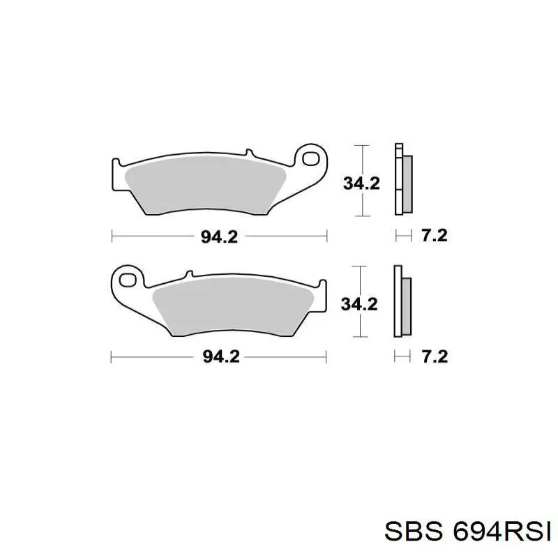 694RSI SBS Передні гальмівні колодки