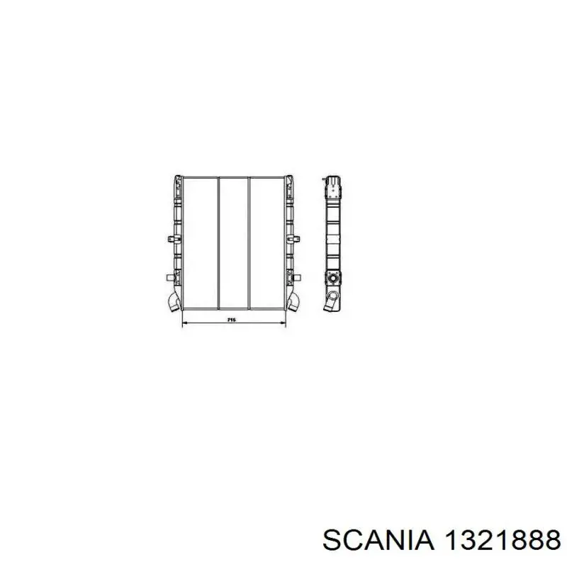 Купити 1321888 Scania Радіатор двигуна