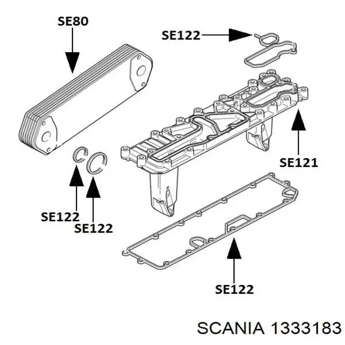 Радіатор масляний 1333183 Scania