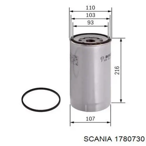 Фільтр паливний 1780730 Scania