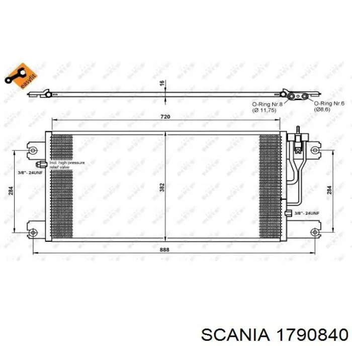 Купити 1790840 Scania Радіатор системи охолодження кондиціонера