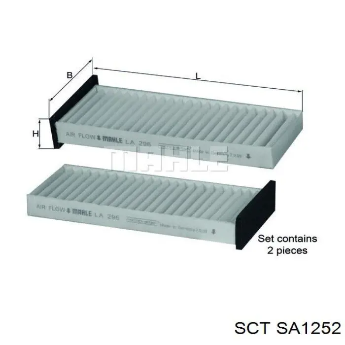 Купити SA1252 SCT Фільтр салону вугільний