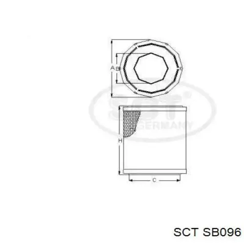 Елемент повітряного фільтра SCT SB096 ціна, від 4.37 USD