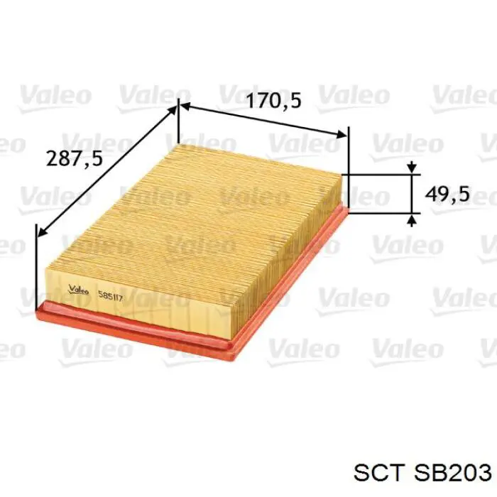Повітряний фільтр SB203 SCT