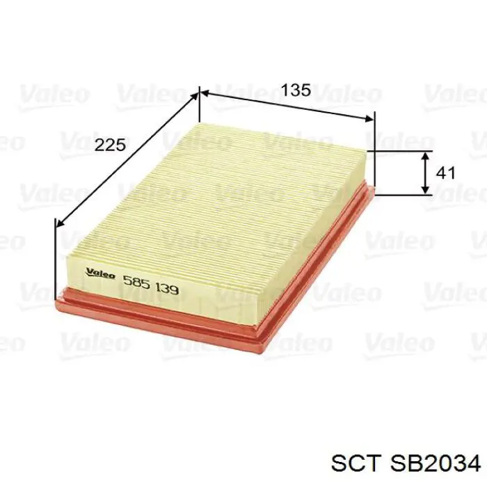 Повітряний фільтр SB2034 SCT