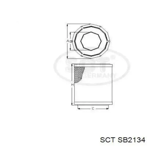 Повітряний фільтр SB2134 SCT
