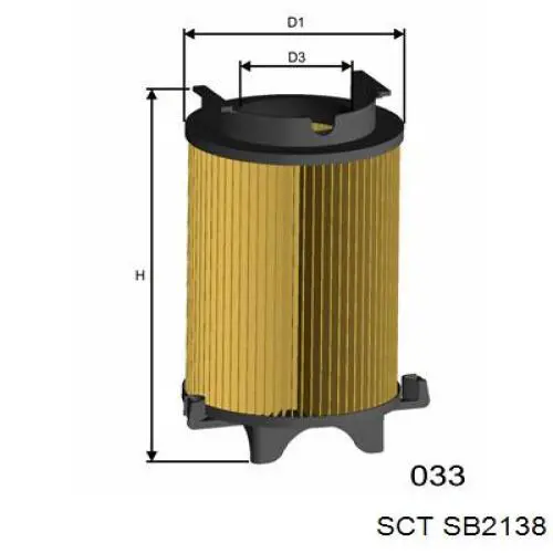 Повітряний фільтр SB2138 SCT