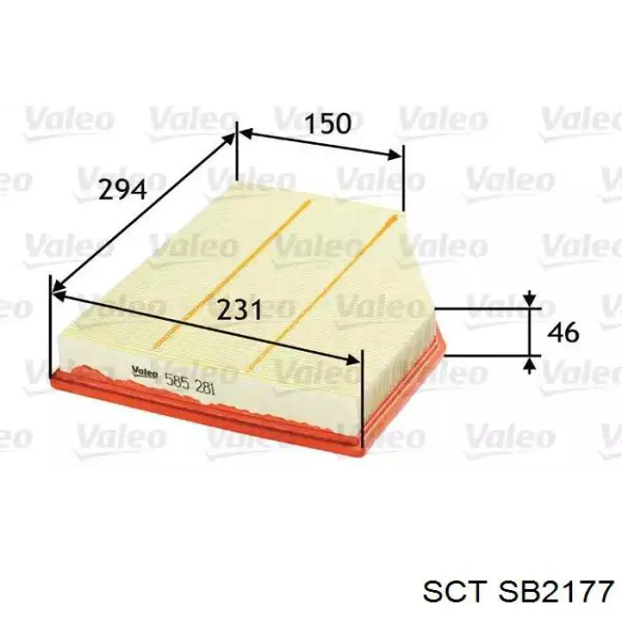 Елемент повітряного фільтра SCT SB2177 ціна, від 6.56 USD