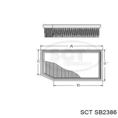 Фільтр повітряний SB2386 SCT