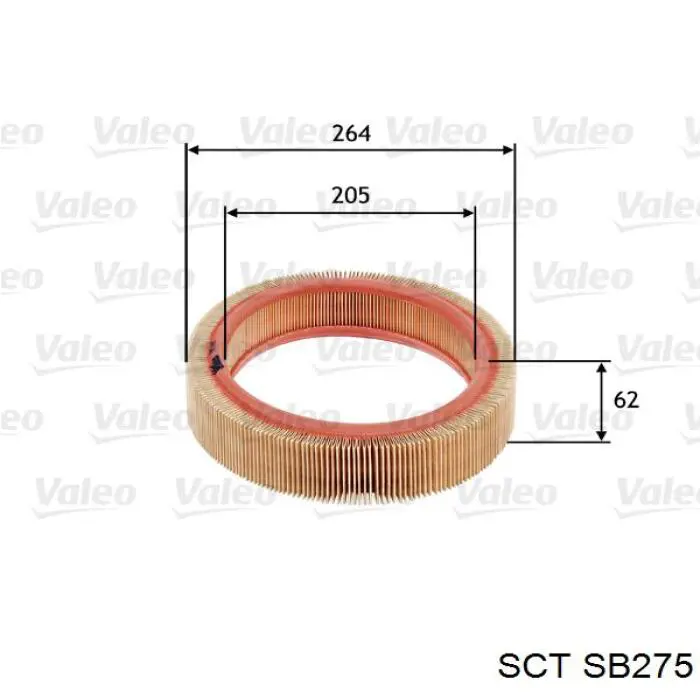 Повітряний фільтр SB275 SCT