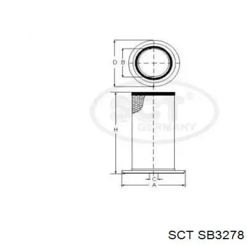 Повітряний фільтр SB3278 SCT