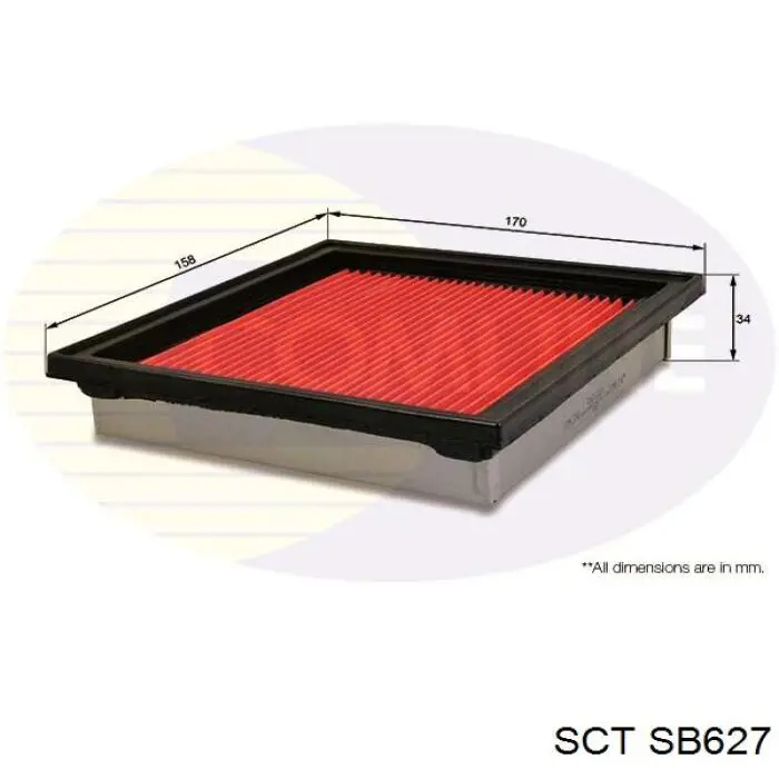 SB627 SCT Повітряний фільтр двигуна
