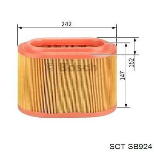 SB924 SCT Повітряний фільтр двигуна