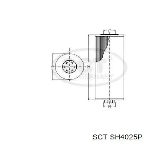 Фільтр масляний SH4025P SCT