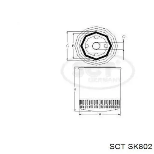 SK802 SCT фільтр масляний