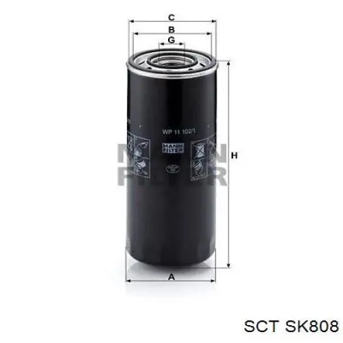 SK808 SCT фільтр масляний