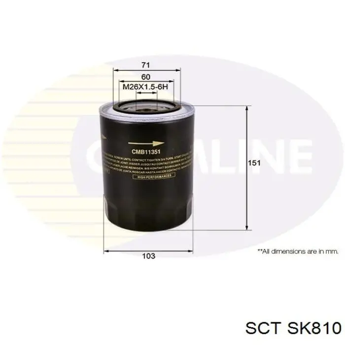 Масляний фільтр SK810 SCT