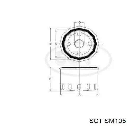 Корпус масляного фільтра SCT SM105