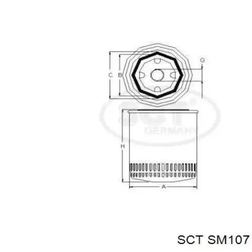 Фільтр масляний SCT SM107