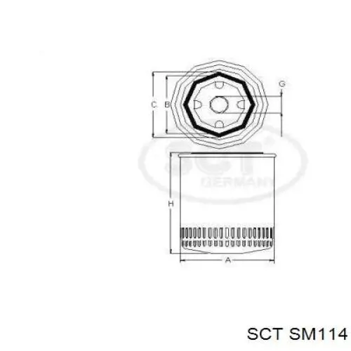Фільтр масляний SCT SM114