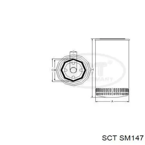 Фільтр масляний SM147 SCT