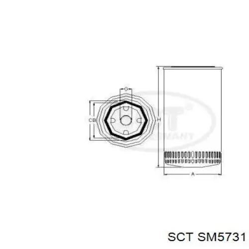 Фільтр масляний SM5731 SCT