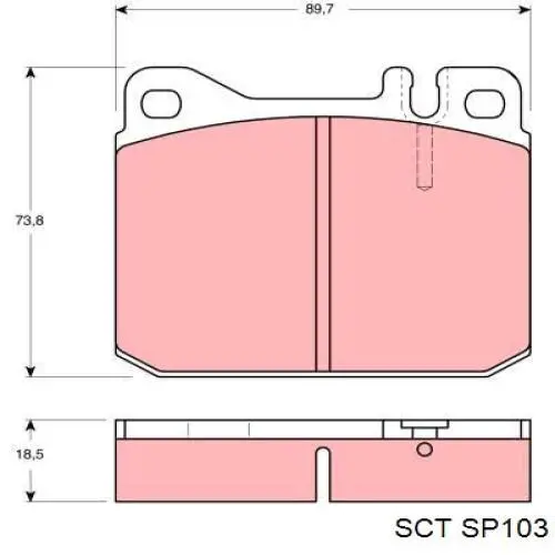 Колодки гальмівні передні, дискові SP103 SCT