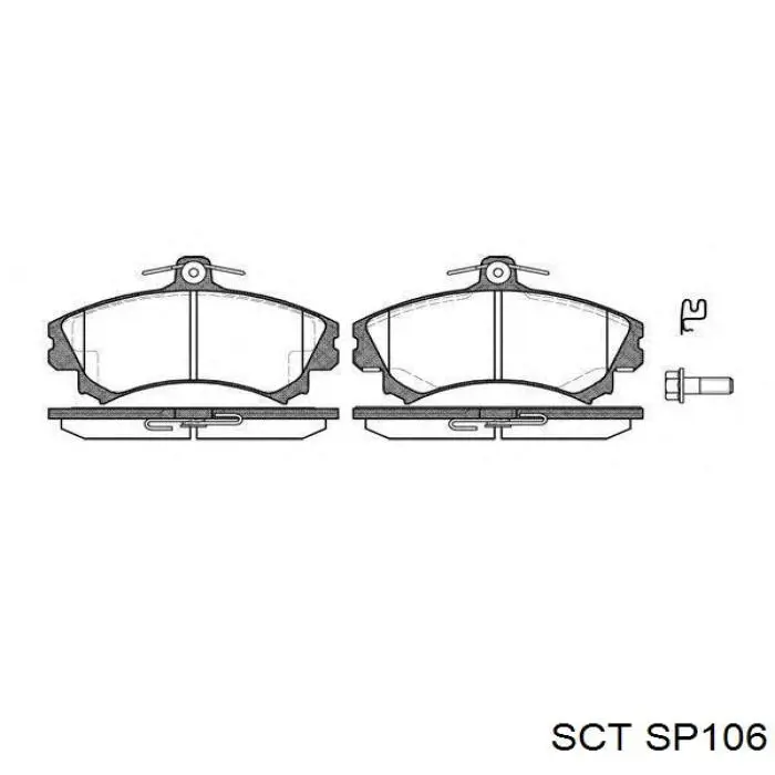 SP106 SCT Колодки гальмівні задні, дискові