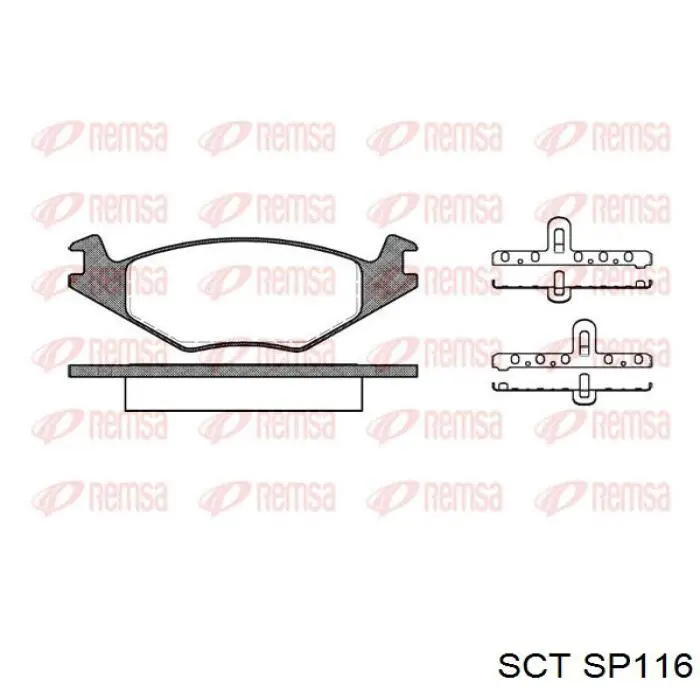 Колодки гальмівні передні, дискові SP116 SCT