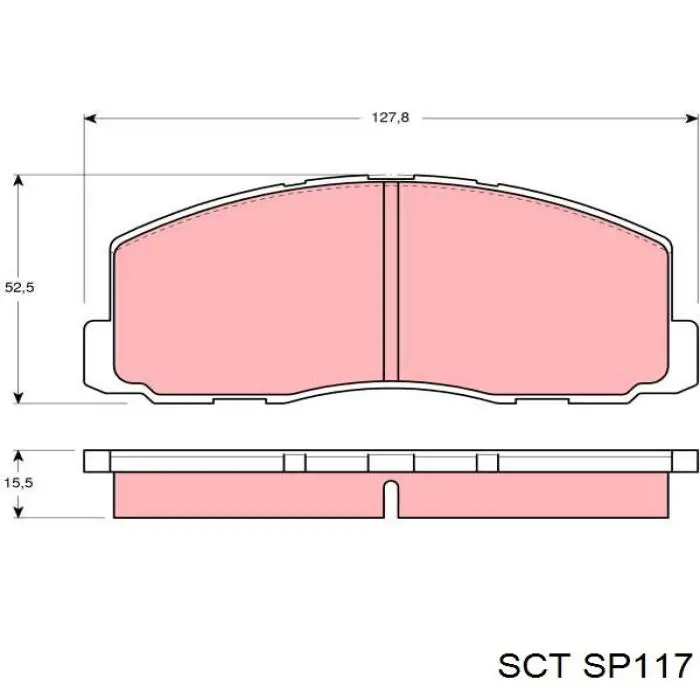 SP117 SCT колодки гальмівні передні, дискові
