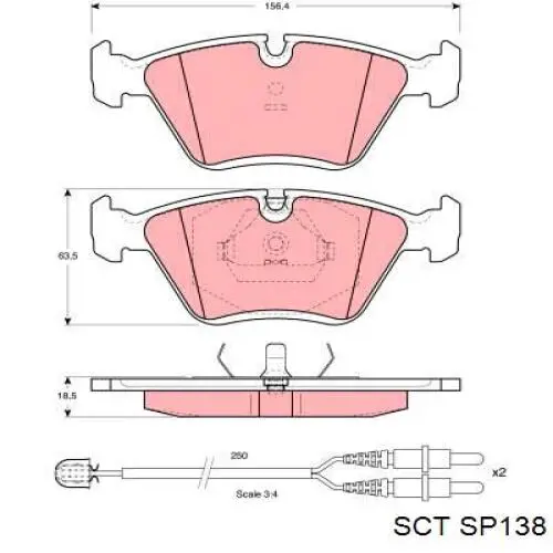 Купити SP138 SCT Колодки гальмівні передні, дискові