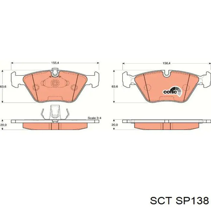 Гальмівні колодки SCT SP138 ціна, від 29.72 USD