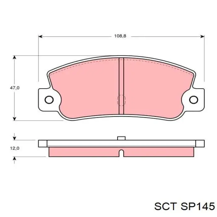 Колодки гальмові задні, дискові SP145 SCT