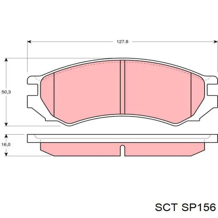 Колодки гальмівні передні, дискові SP156 SCT