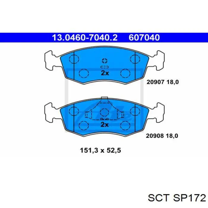SP172 SCT Передні гальмівні колодки