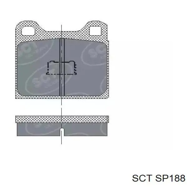 Купити SP188 SCT Колодки гальмівні передні, дискові