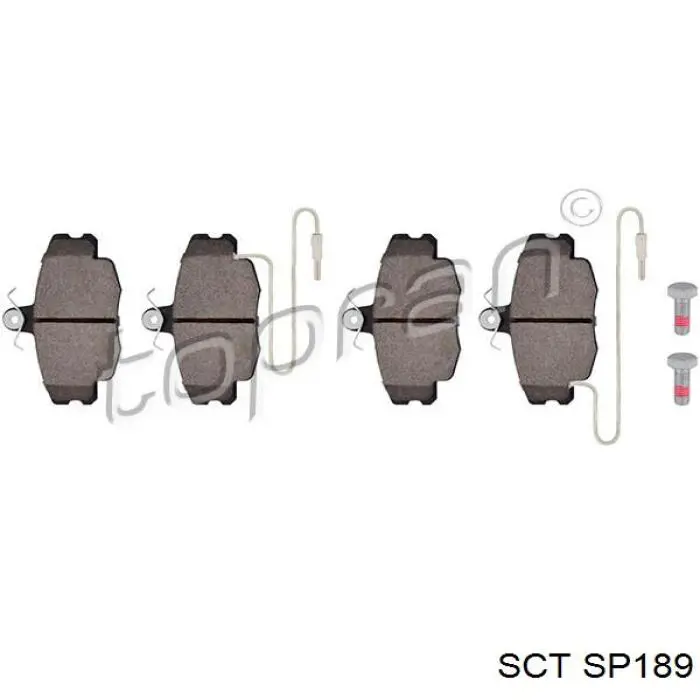 SP189 SCT колодки гальмівні передні, дискові