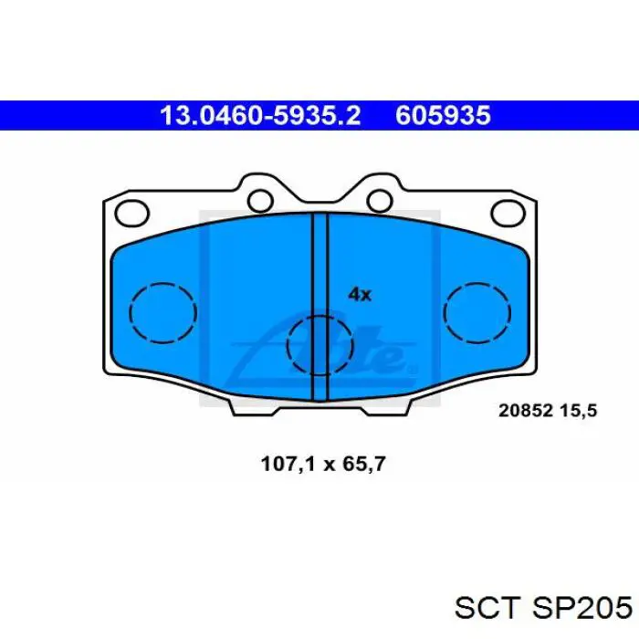 Гальмівні колодки SCT SP205 ціна, від 13.48 USD