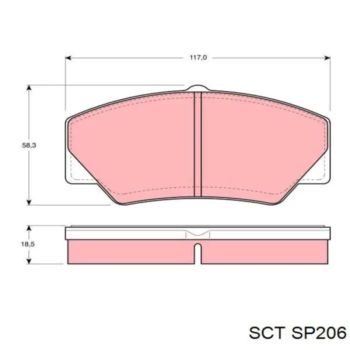 Передні тормозні колодки SP206 SCT